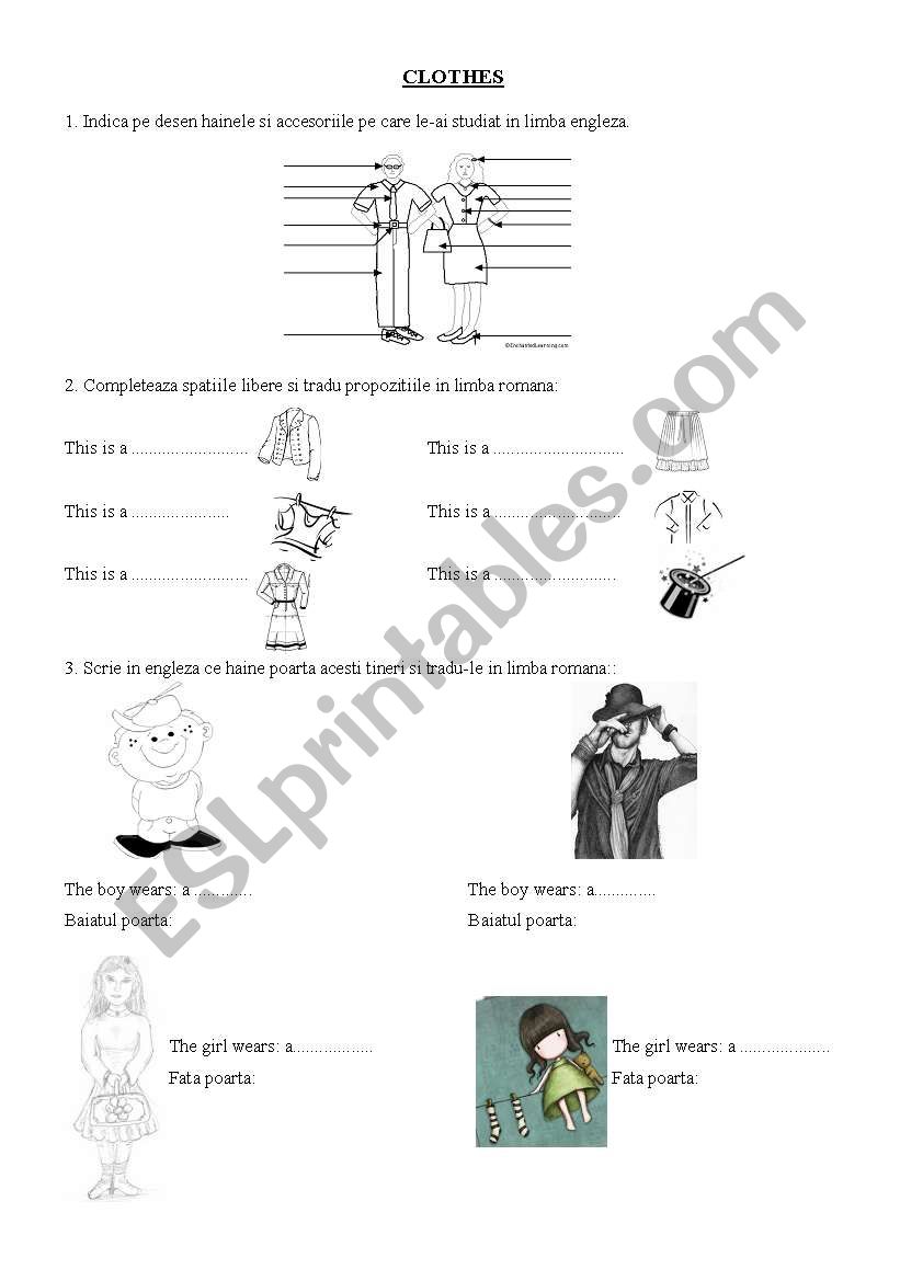 Clothes Exercises worksheet