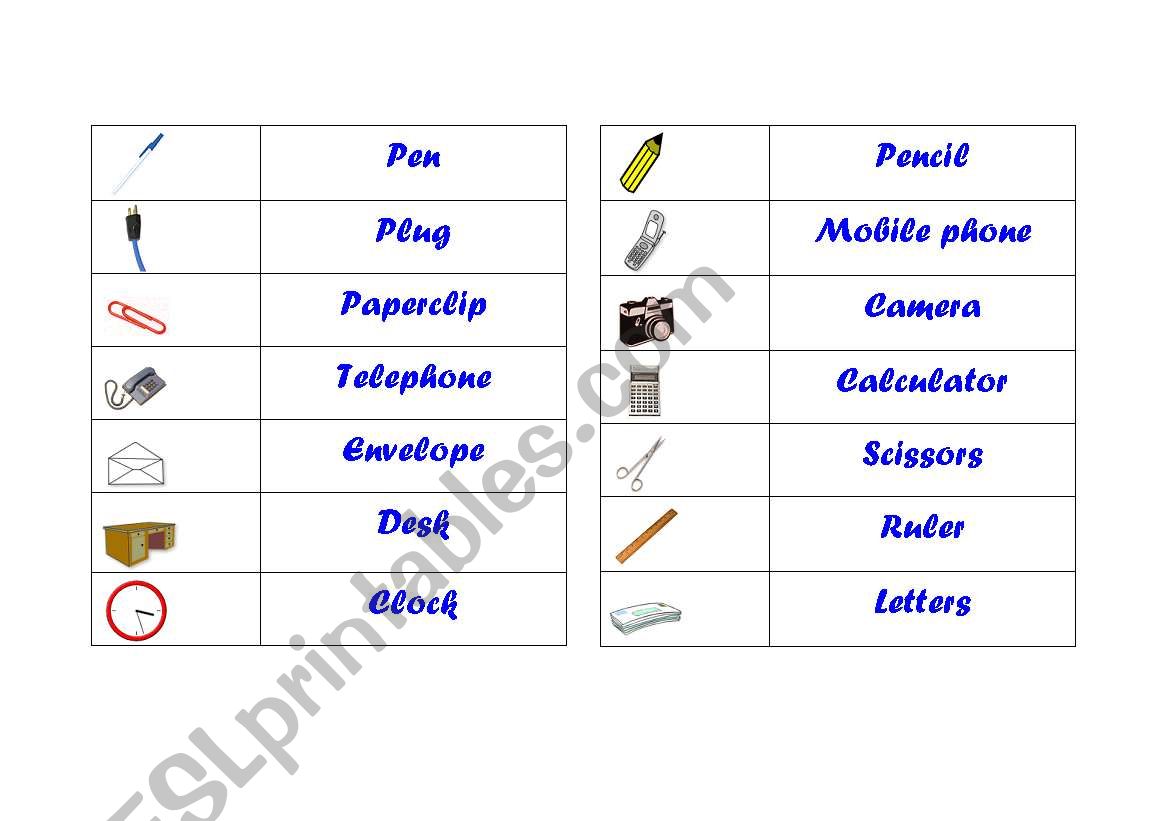 Office Vocabulary worksheet