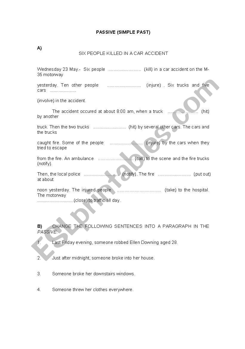 Passive worksheet