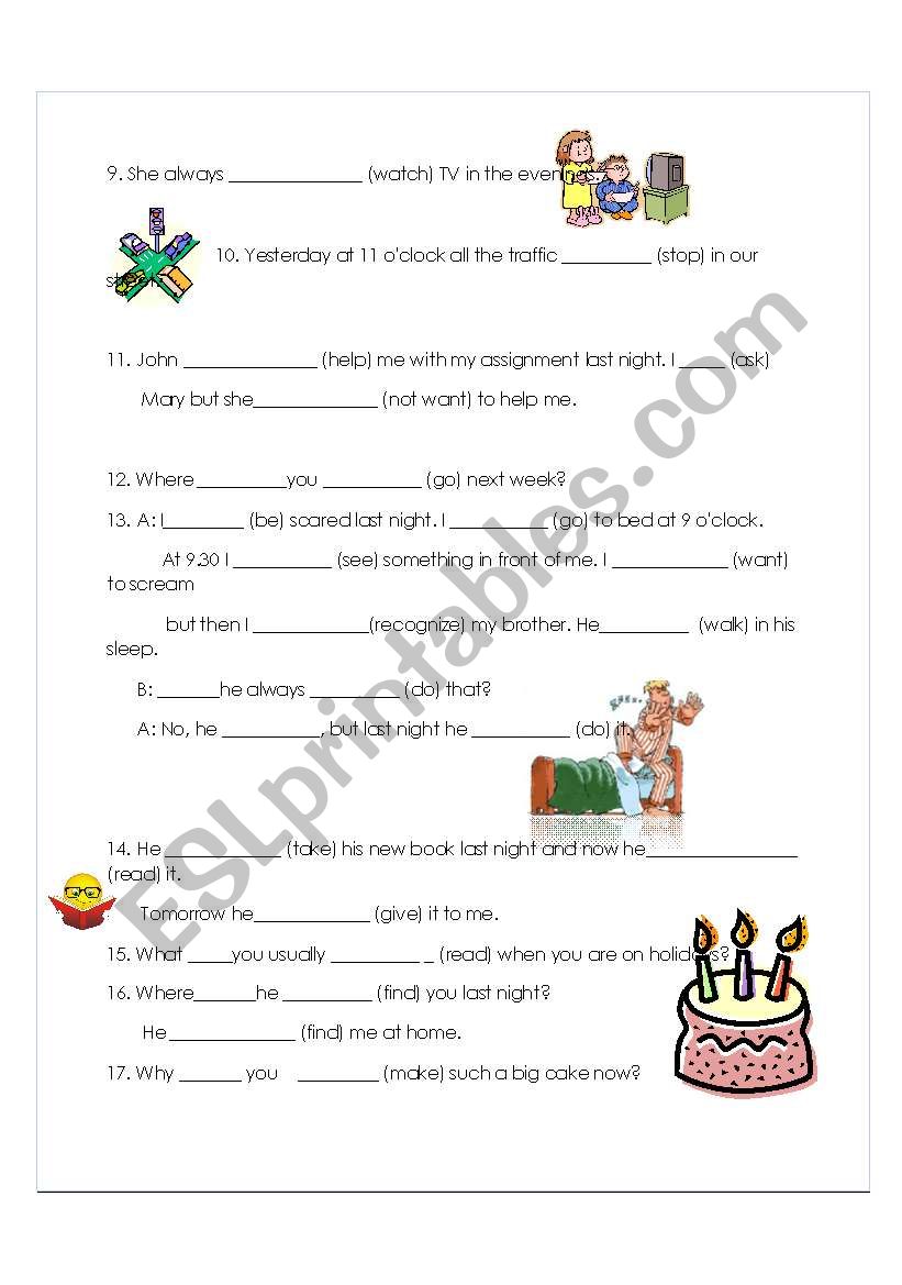 Revision of tenses 2nd part worksheet