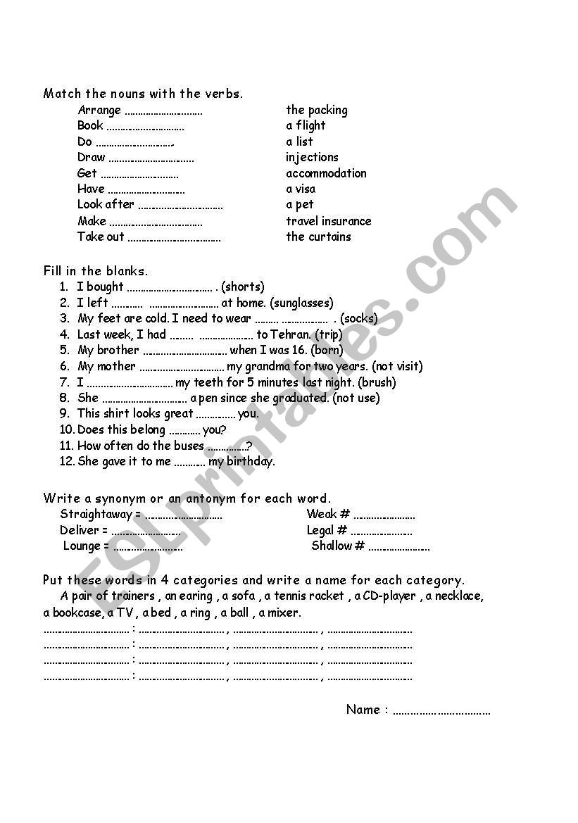 Quiz Units 13 14 worksheet