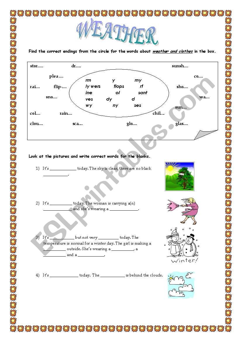 WEATHER worksheet