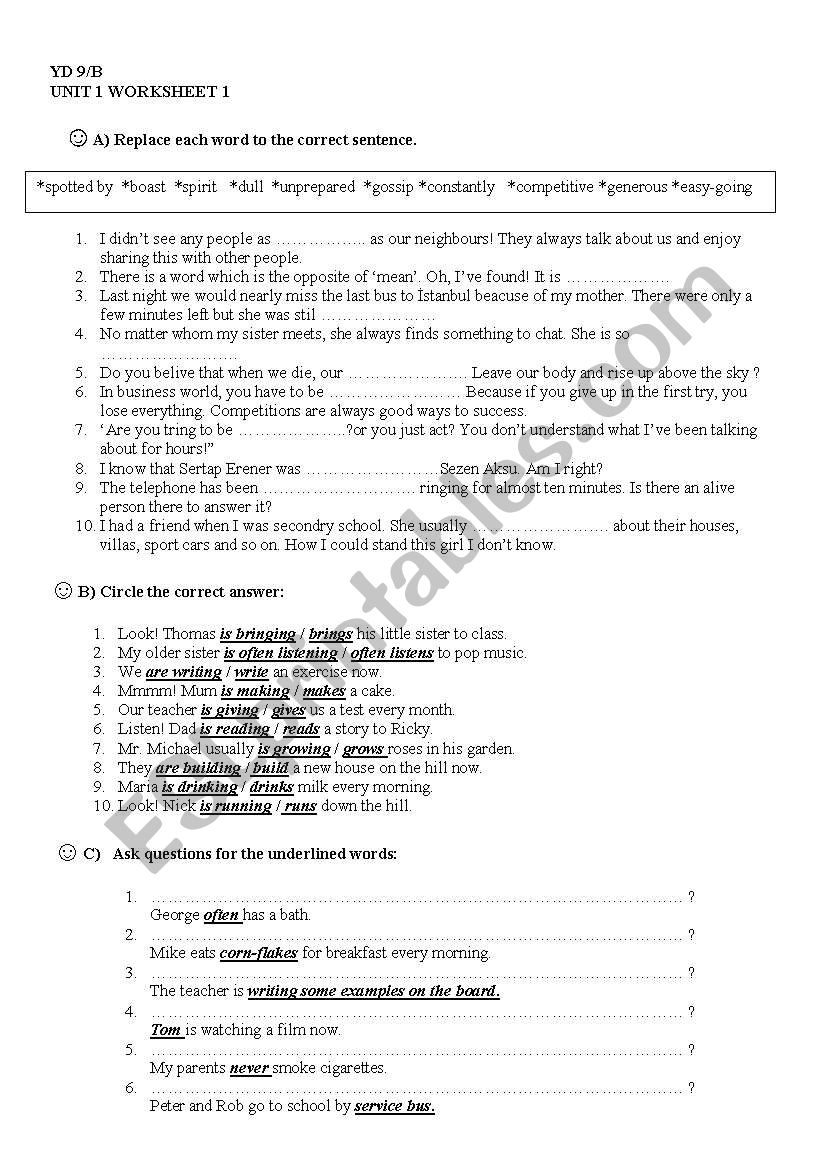 grammar vocabulary worksheet worksheet