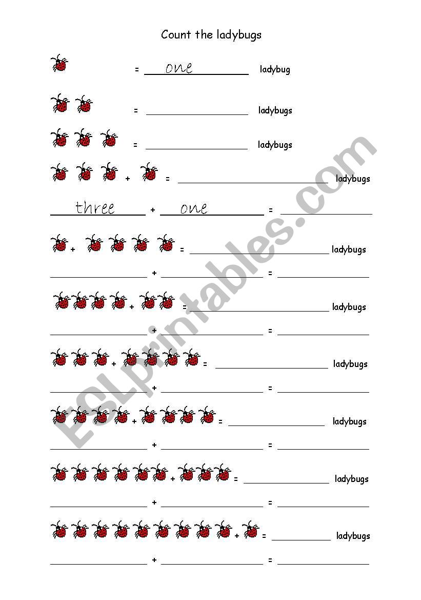 Count the ladybugs worksheet