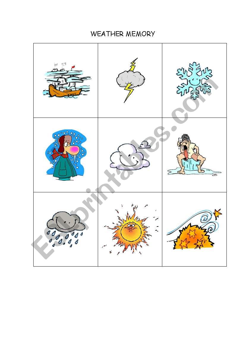 WEATHER MEMORY worksheet