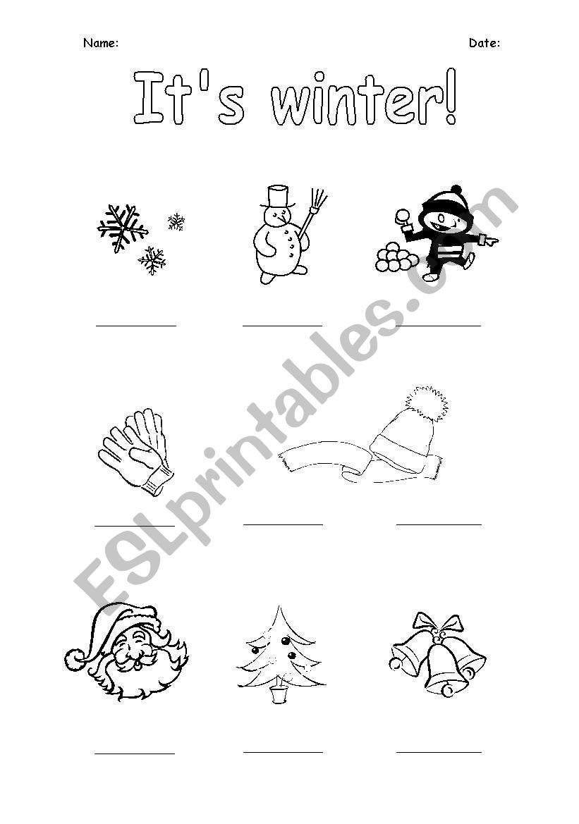 Its winter! worksheet