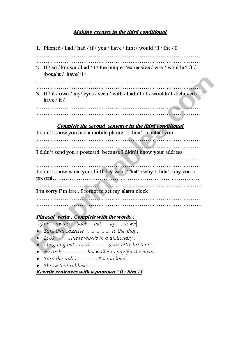 third conditional worksheet