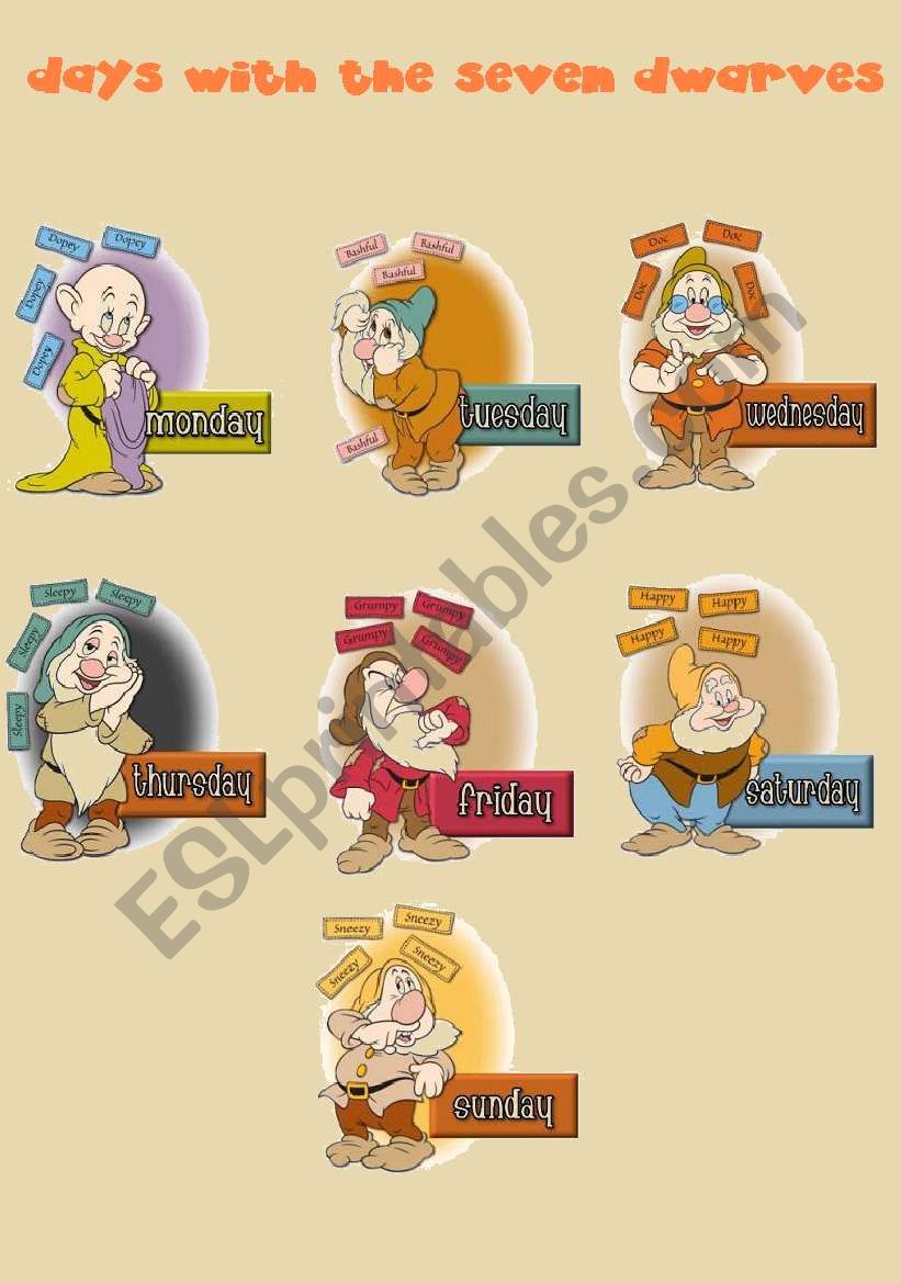 Days with the Seven Dwarves worksheet