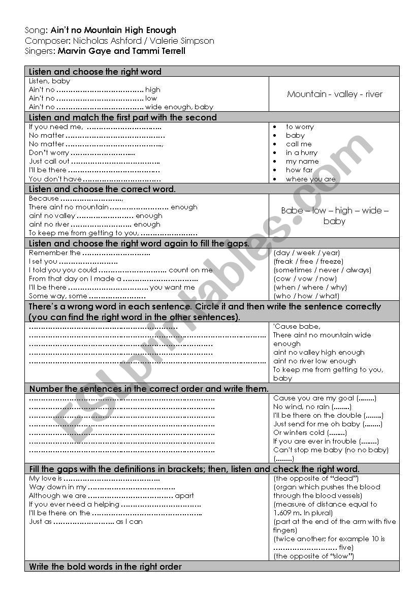 AinÂ´t no mountain high enough