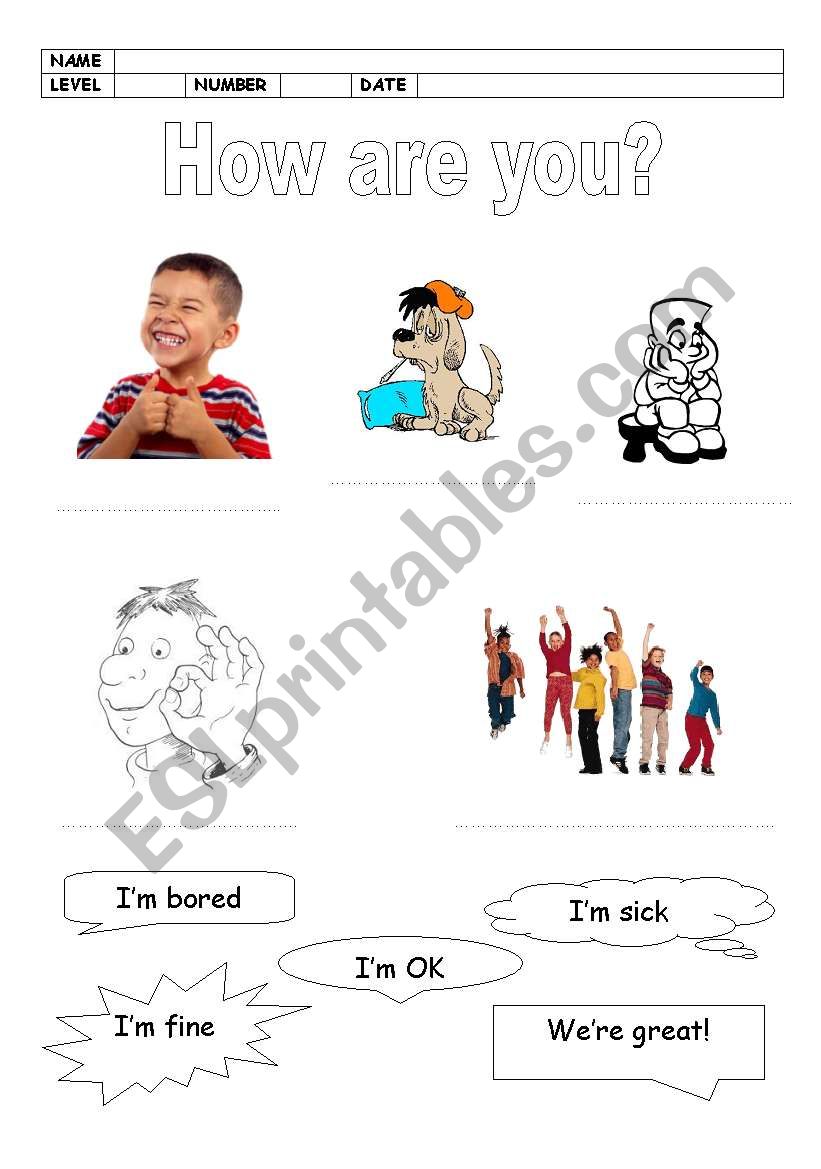 how are you worksheet