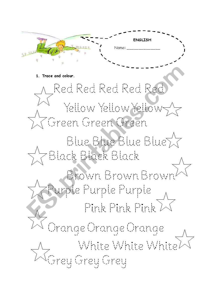 Colours worksheet