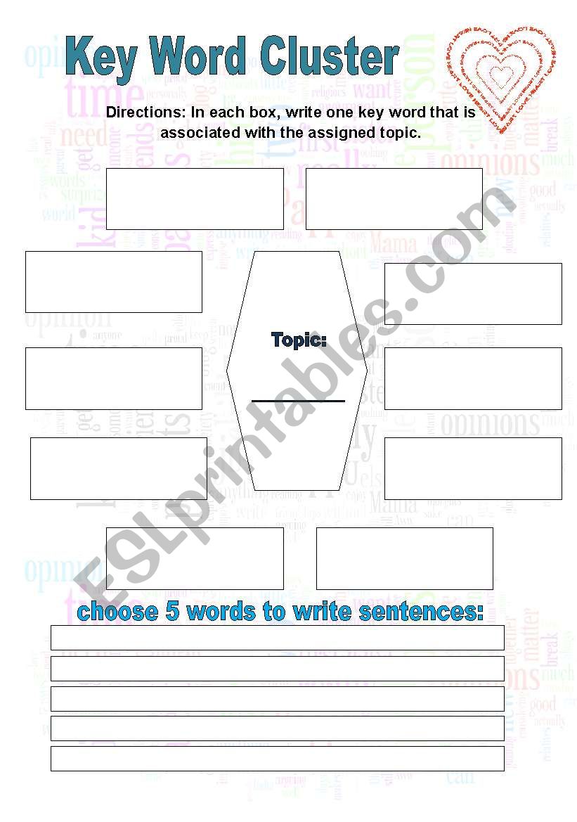 vocabulary list worksheet