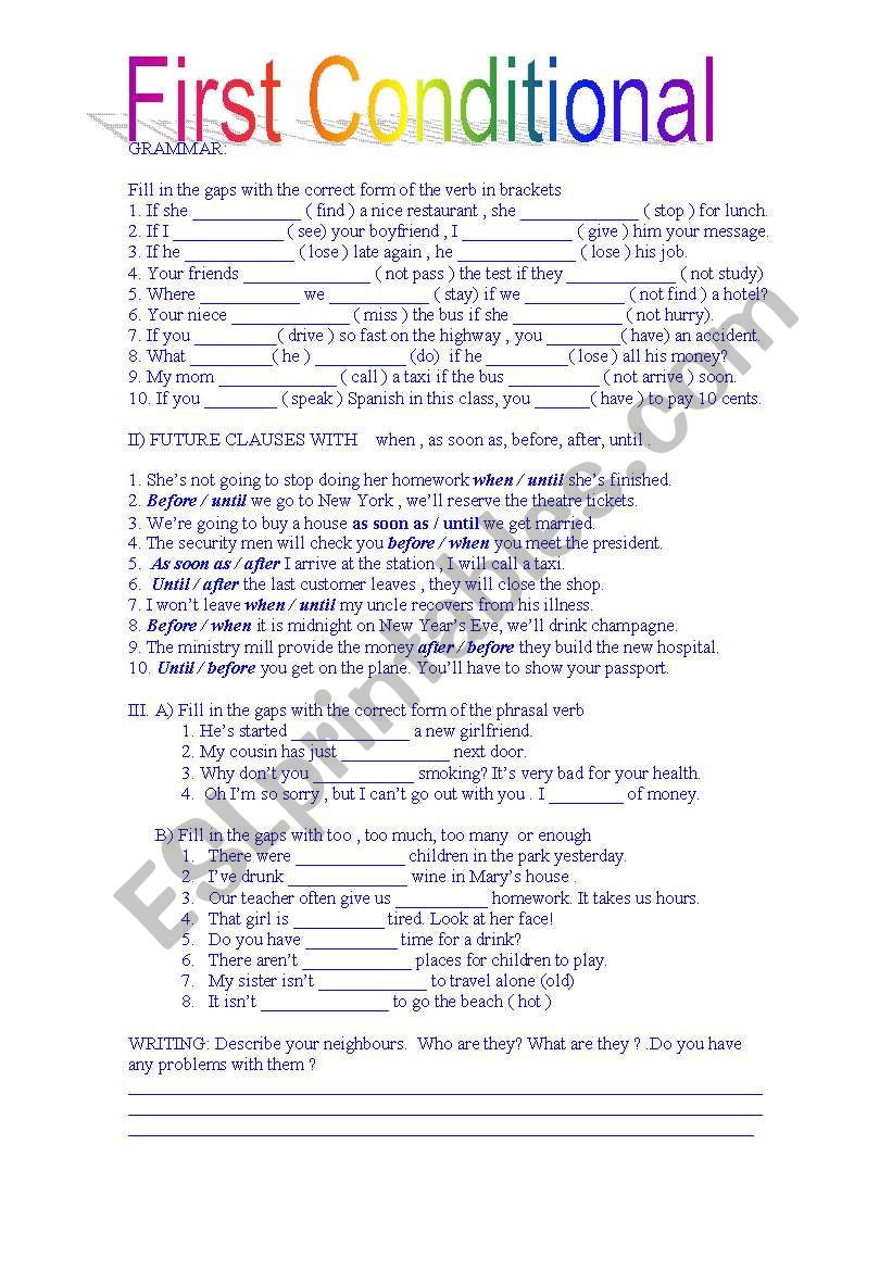 First Conditional worksheet