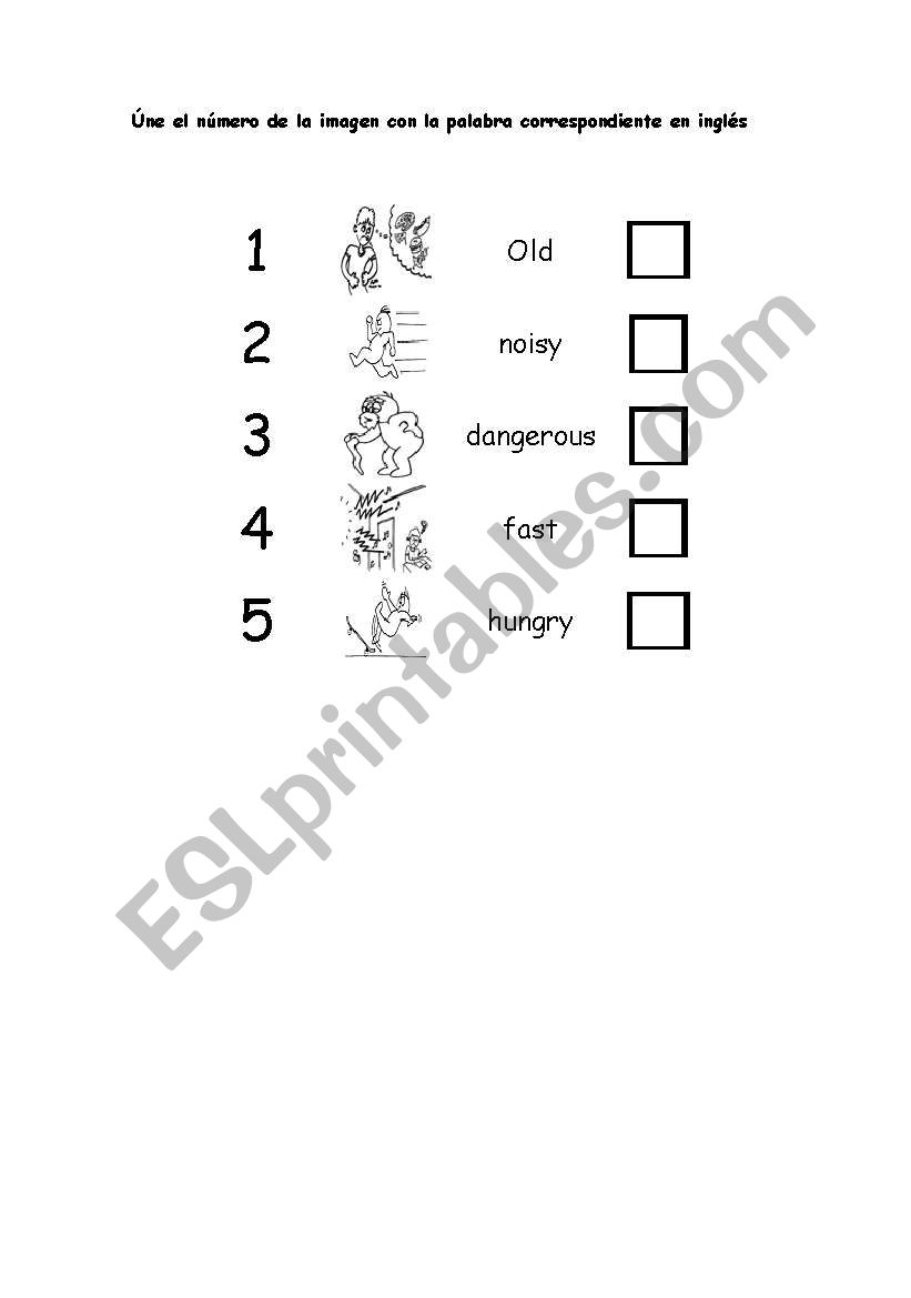 Adjetives worksheet