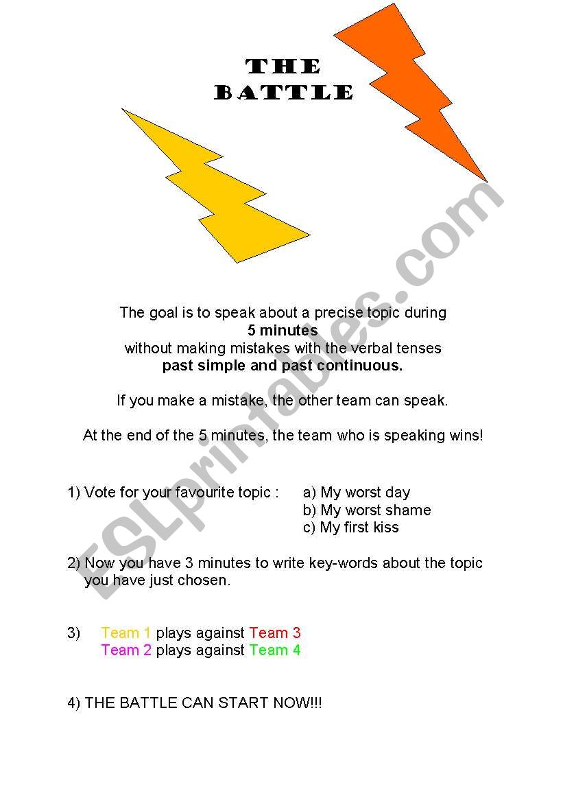 The Battle worksheet