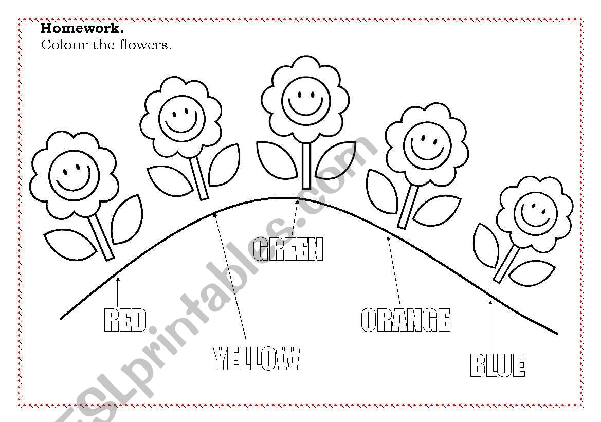 color the flowers worksheet