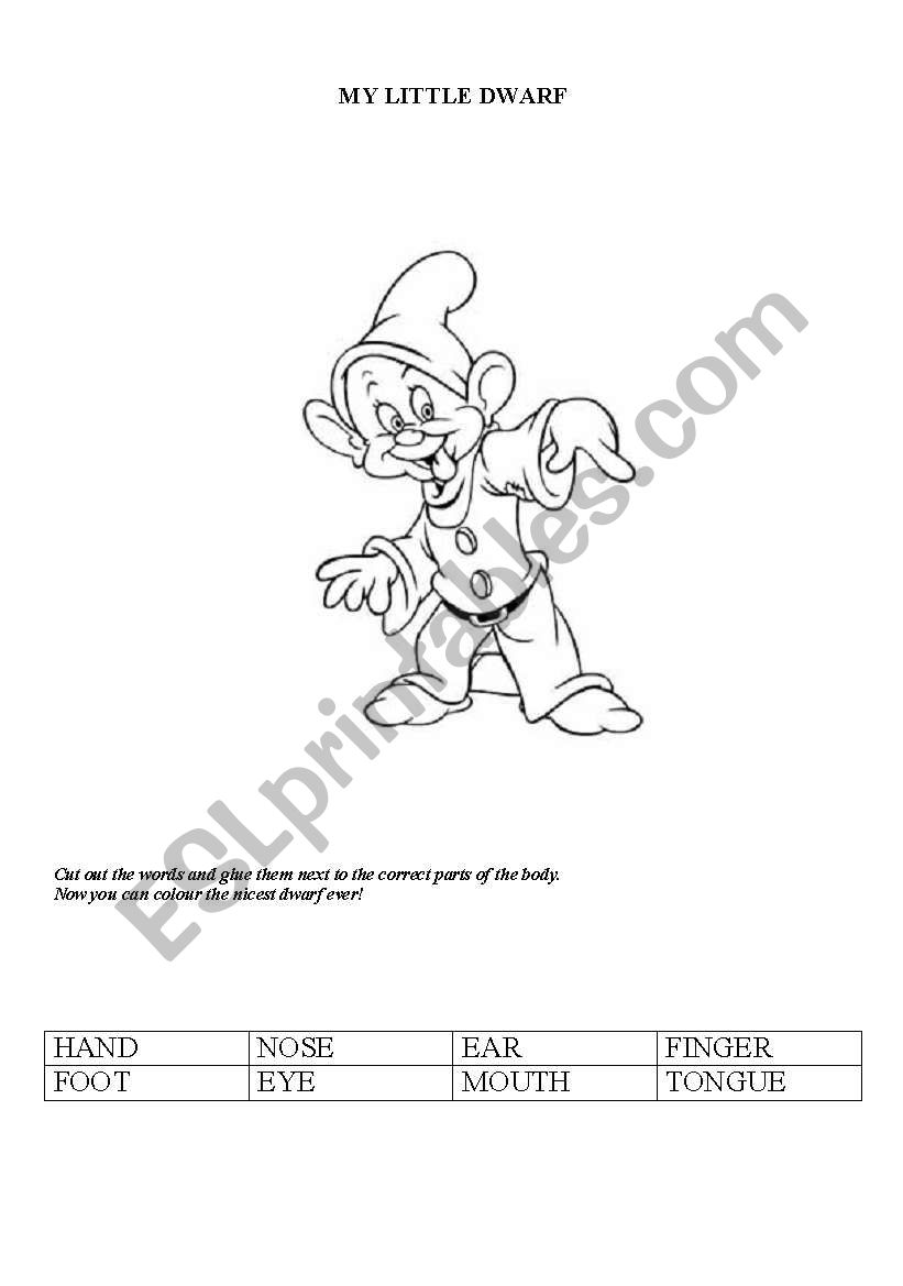 My little dwarf worksheet