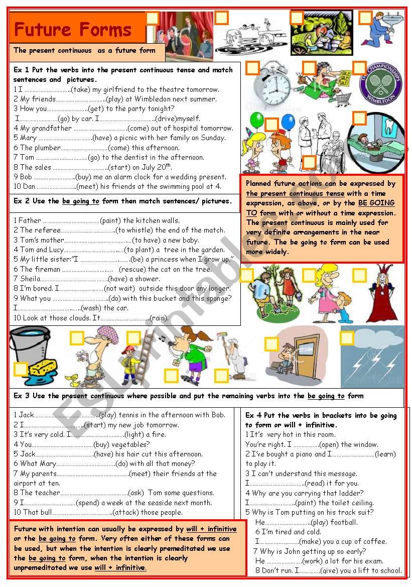 Future forms worksheet