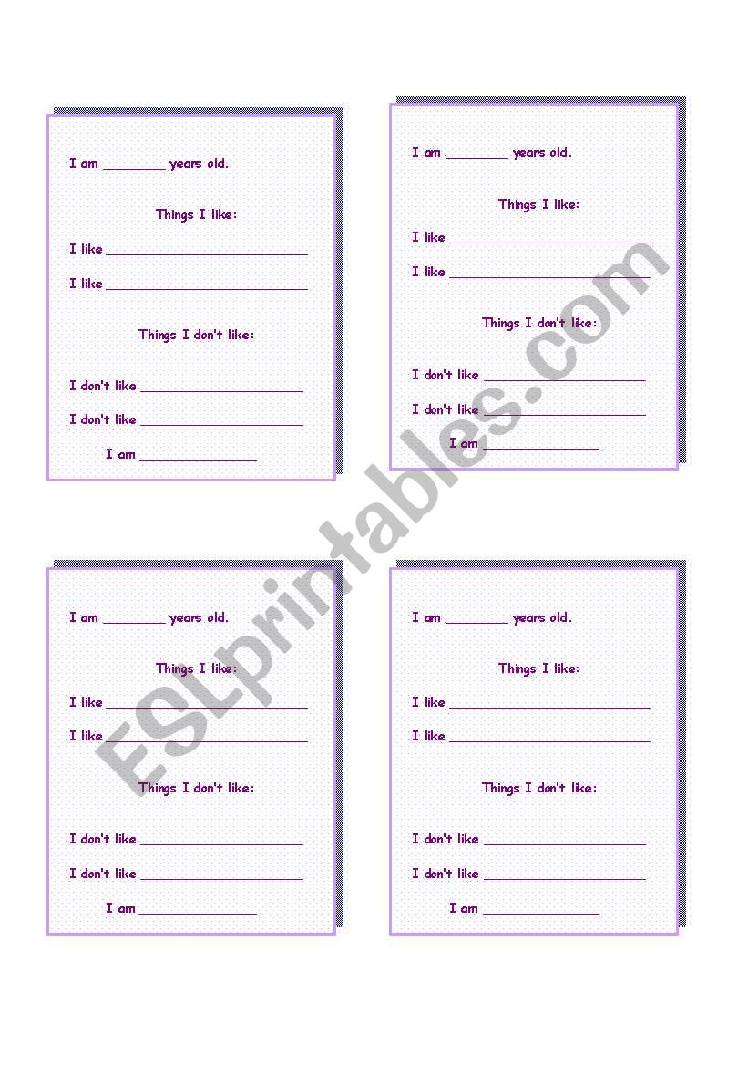 Icebreaking activity worksheet