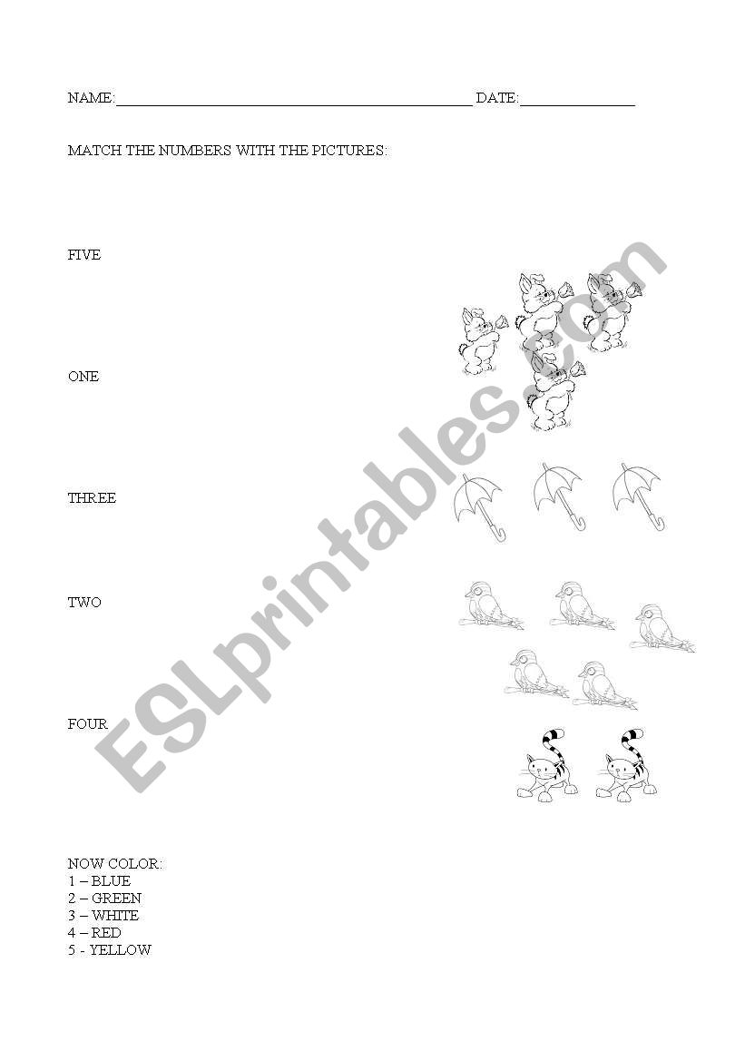 numbers and colors worksheet