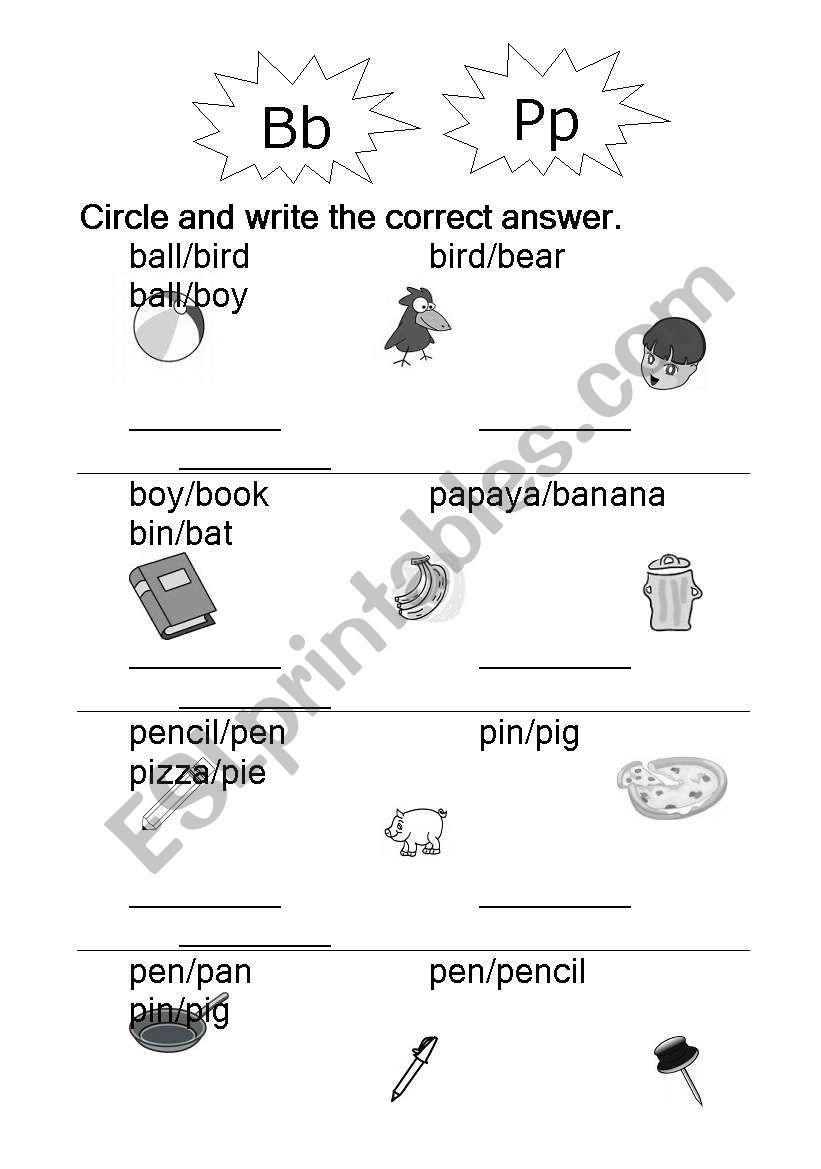 B P worksheet