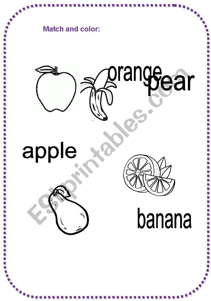 fruits worksheet