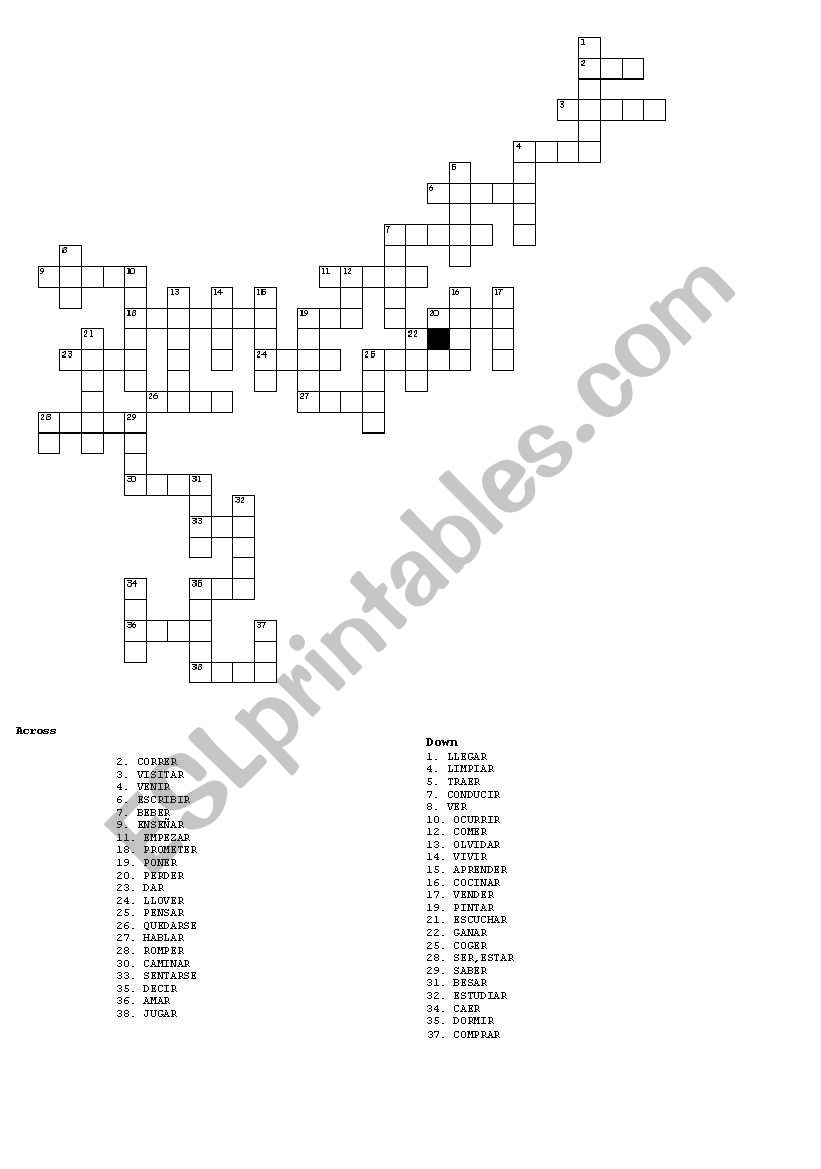 English verbs worksheet