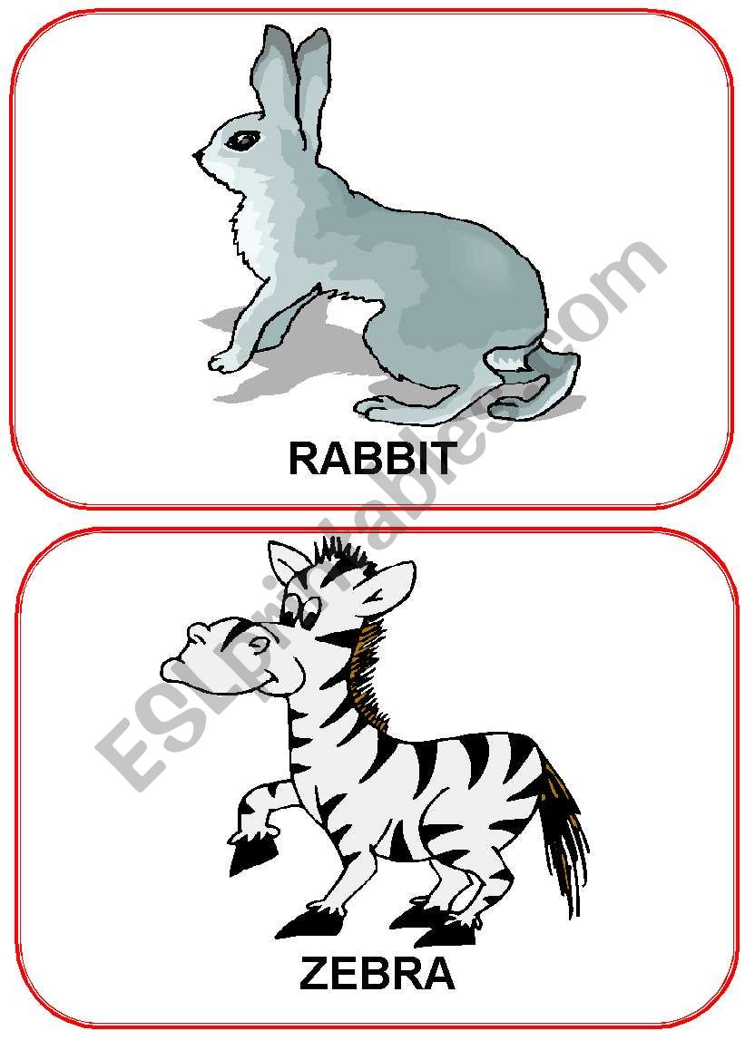 Animals Flashcards (12) worksheet