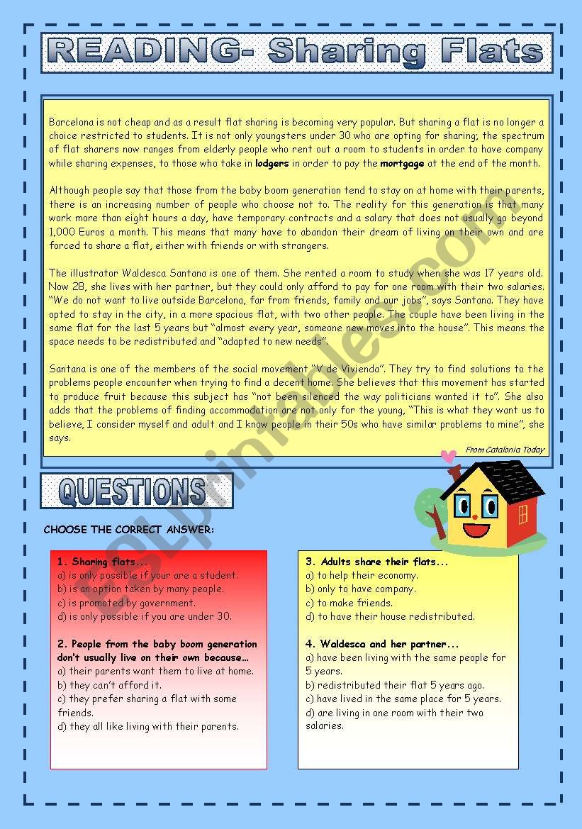 READING: Sharing Flats worksheet