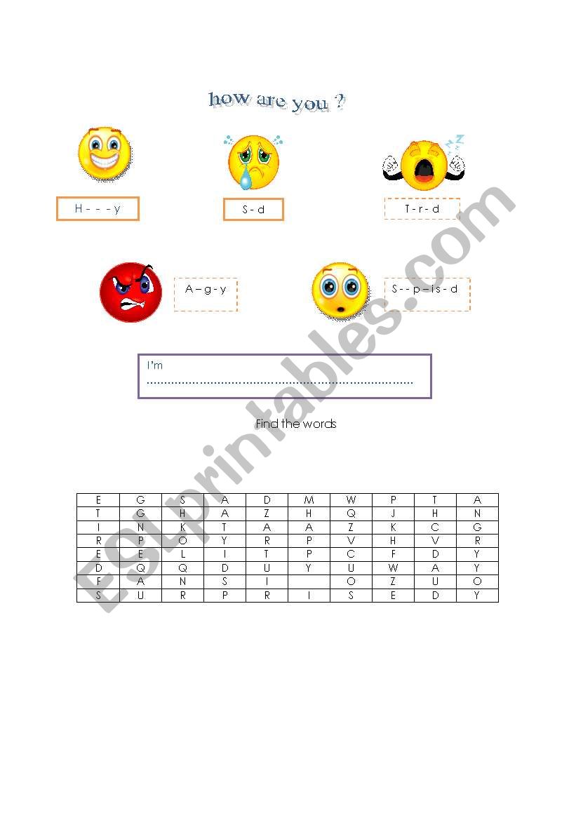 feelings worksheet