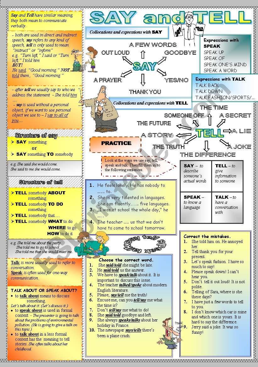 Say and Tell  worksheet