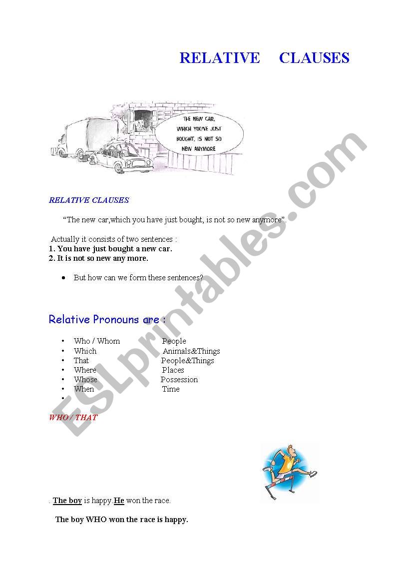 Relative Clauses  worksheet