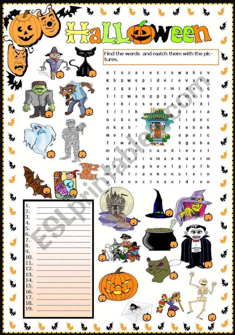 Halloween worksheet