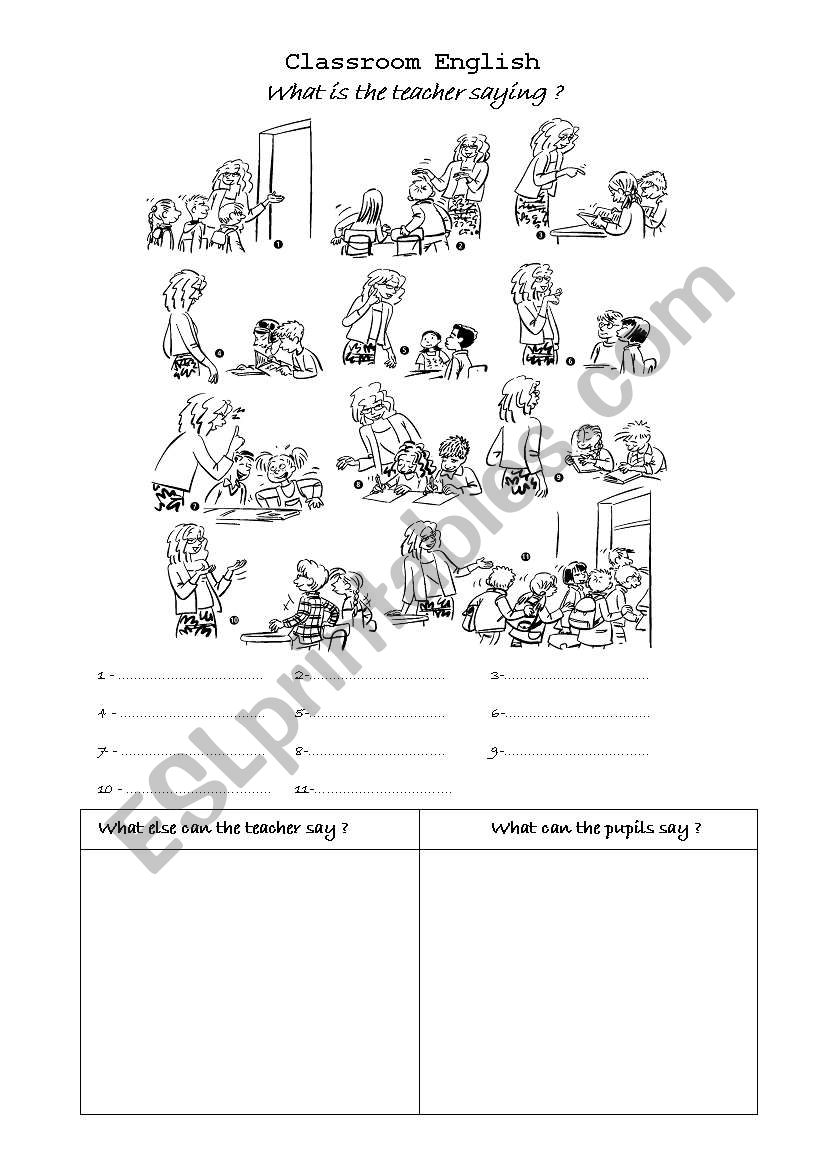 What is the teacher saying? worksheet