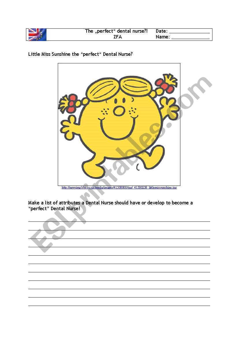 litle miss dental nurse worksheet