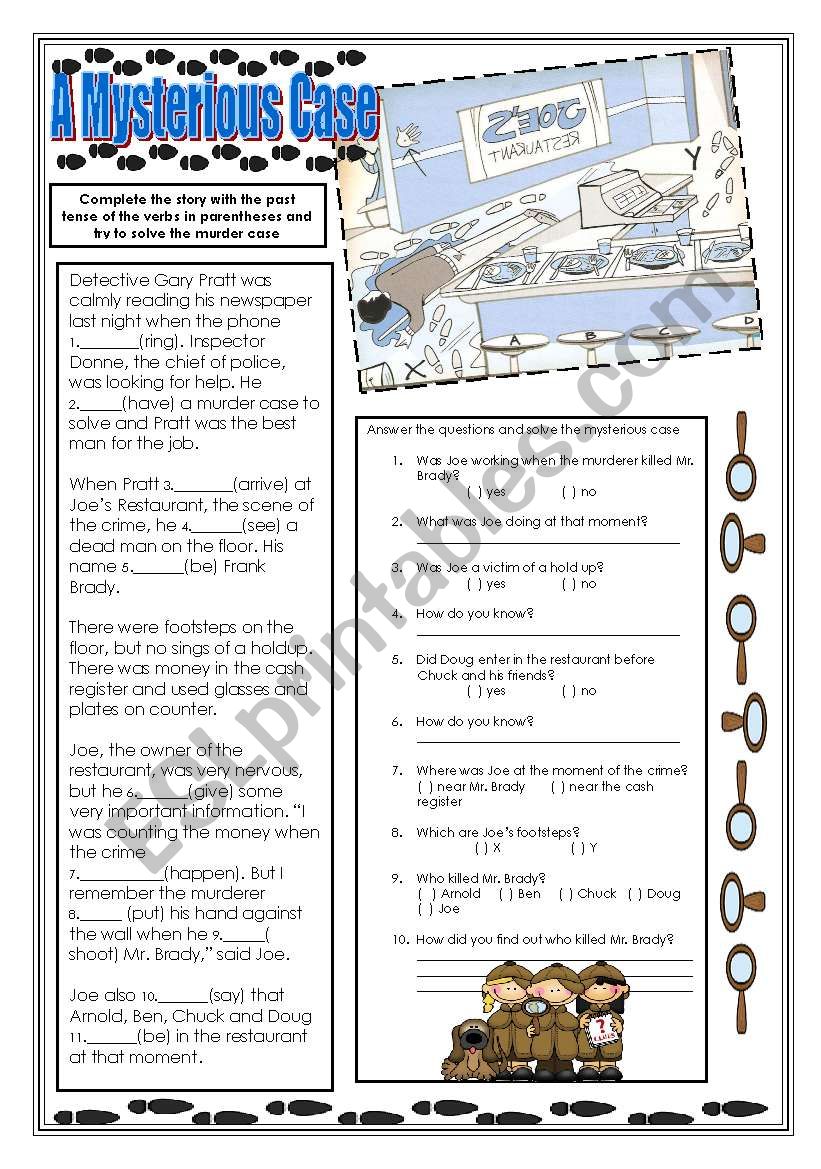 A Mysterious Case worksheet