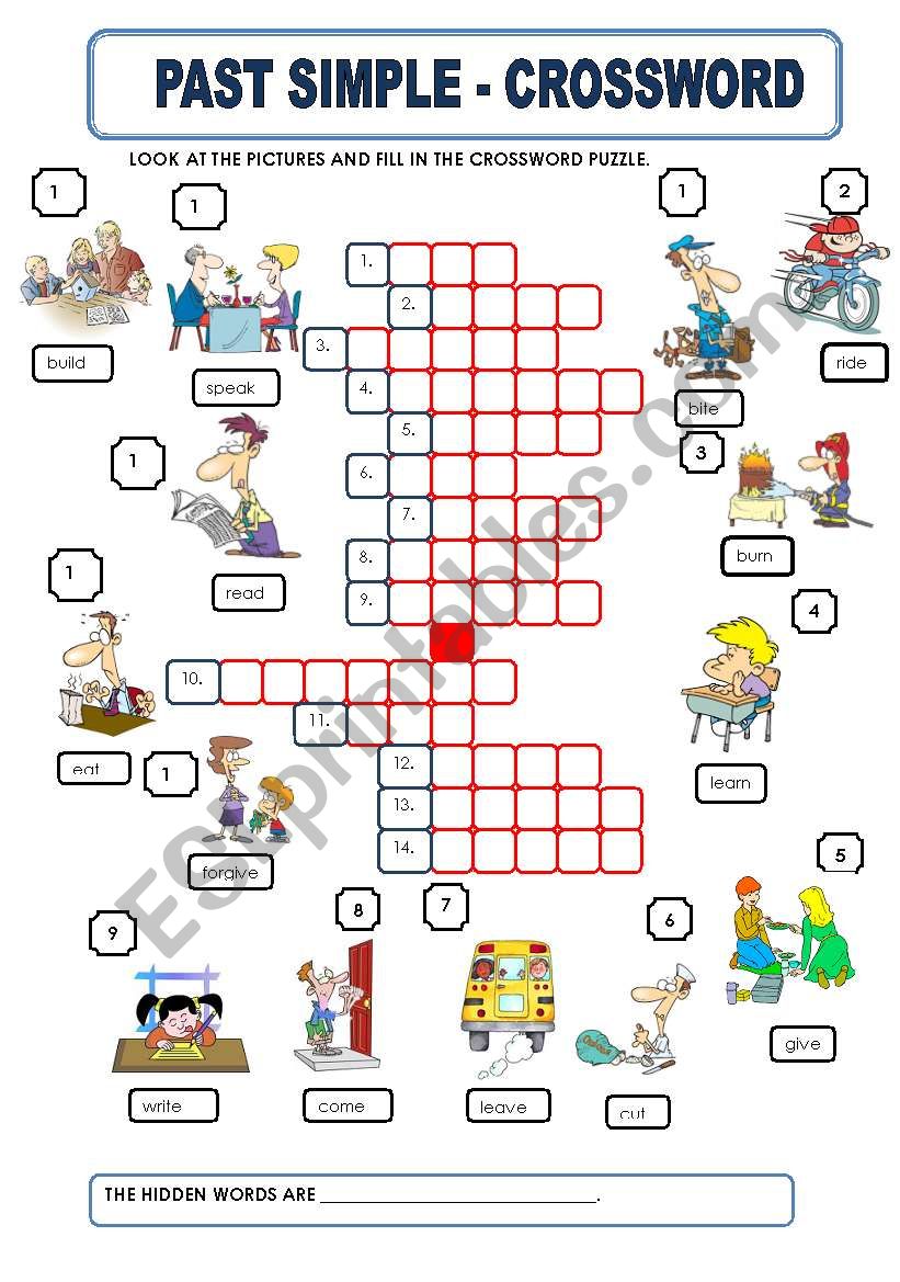 PAST SIMPLE - CROSSWORD worksheet