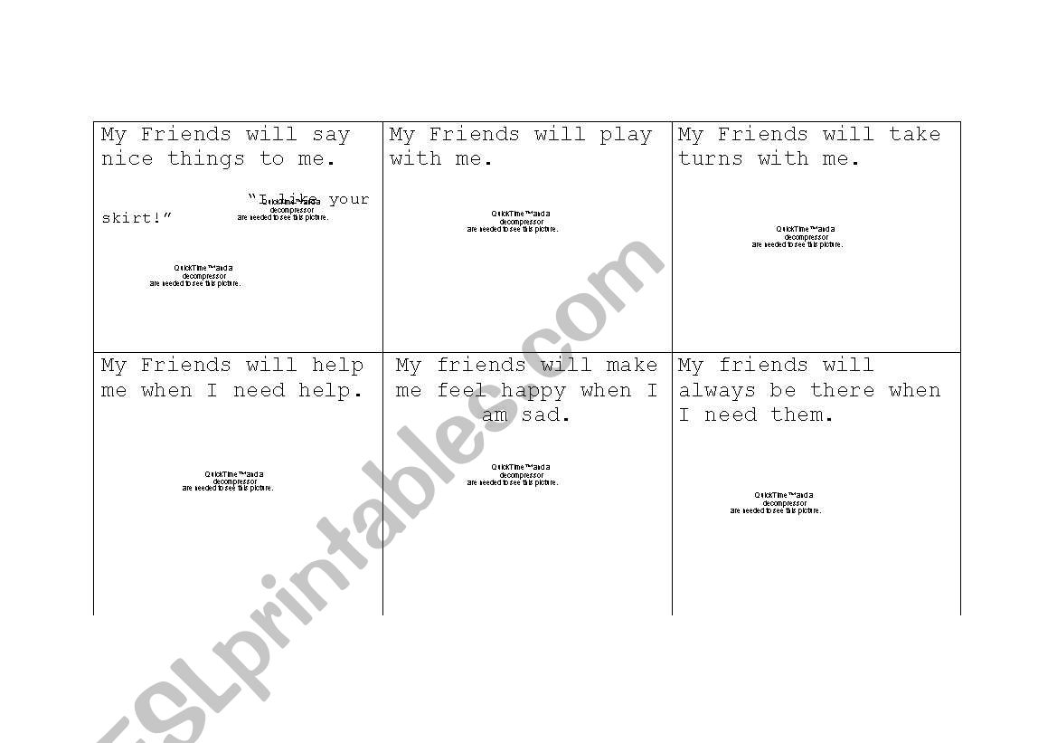 Friendship worksheet