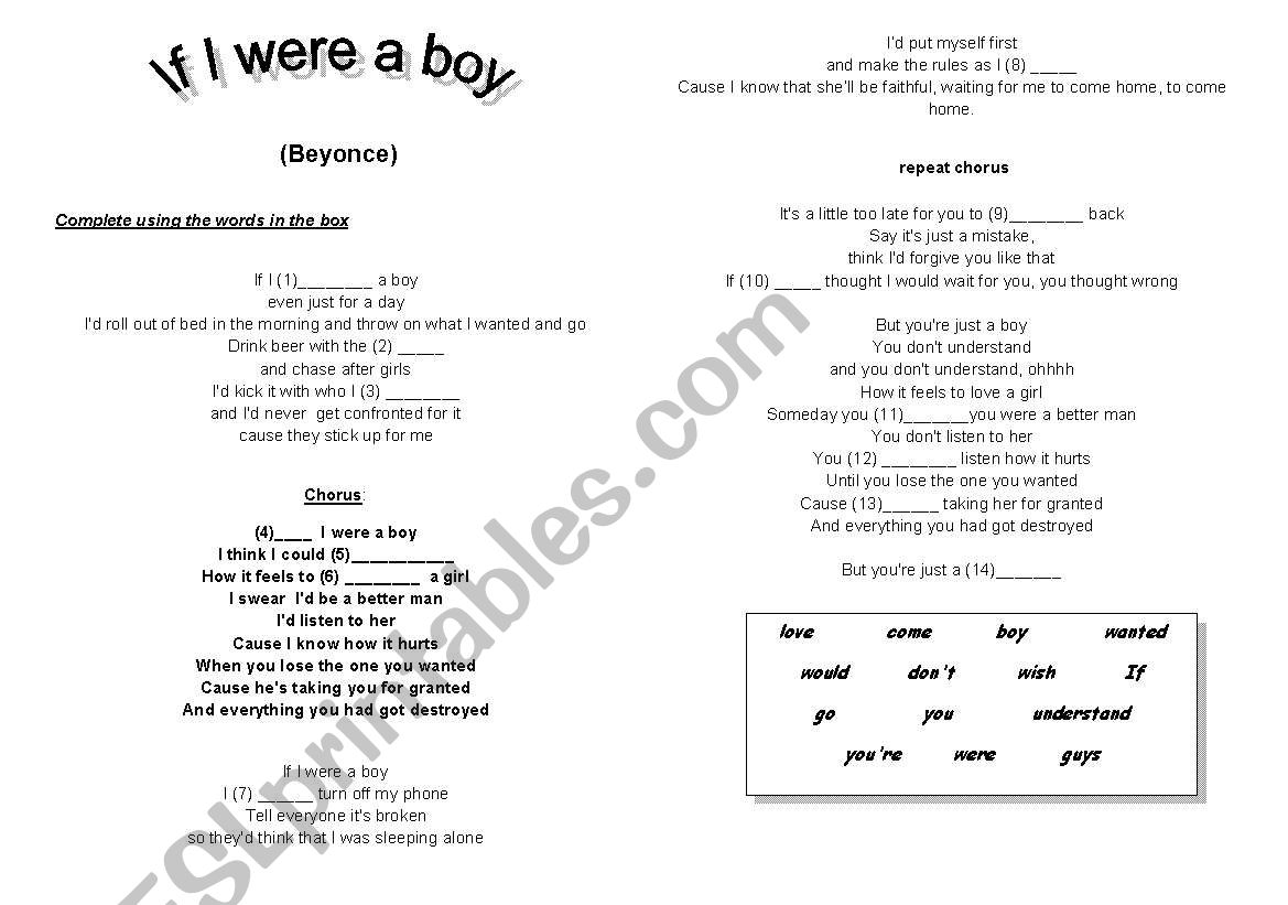 A song using SECOND CONDITIONAL