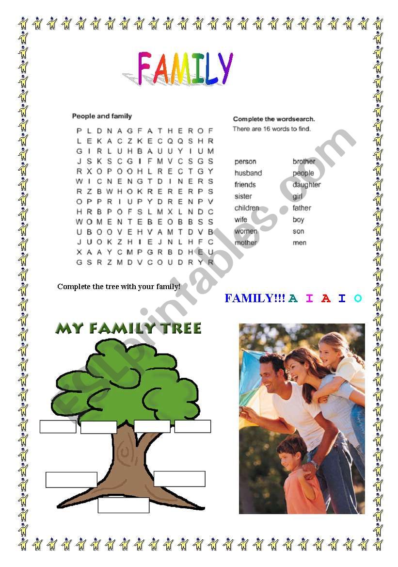 Familys members  worksheet