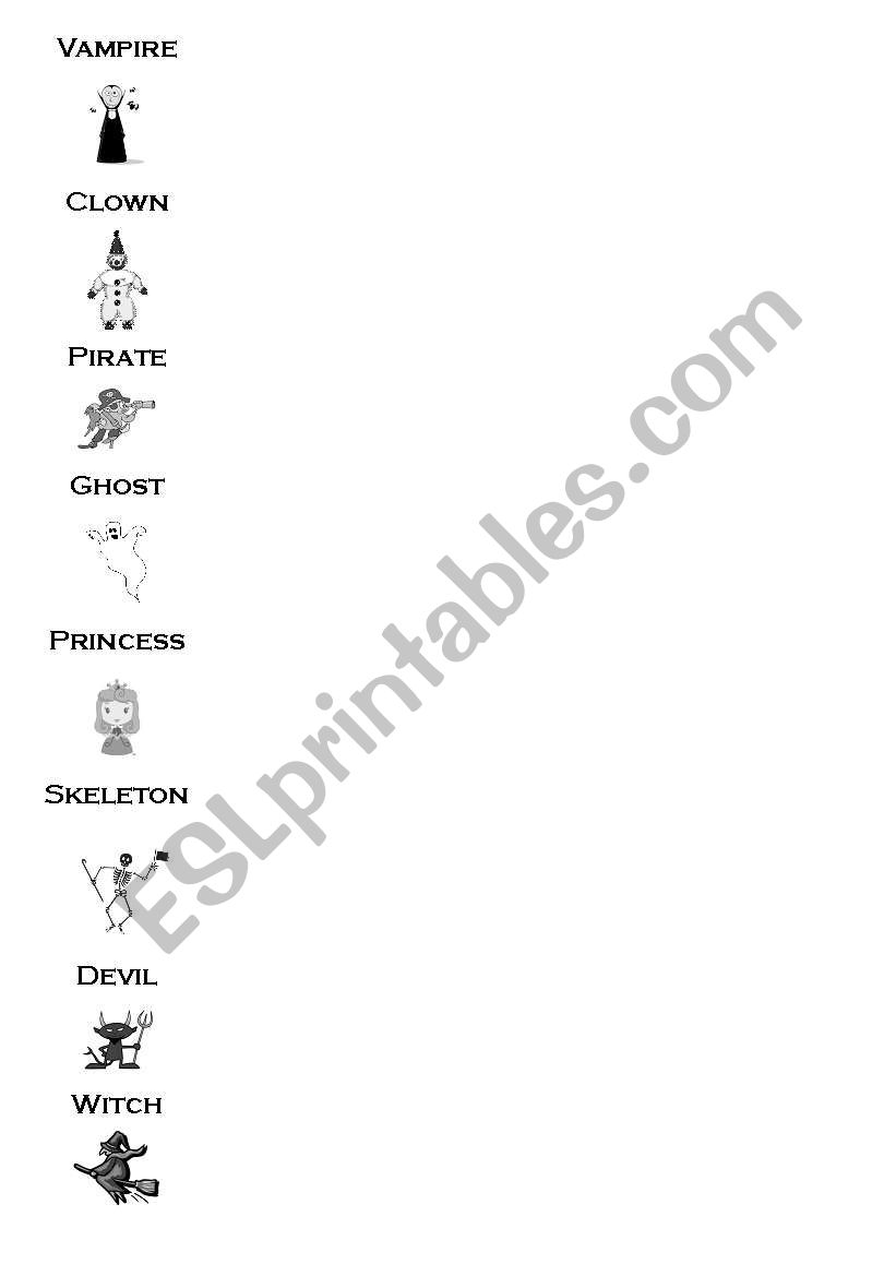 Halloween cards worksheet