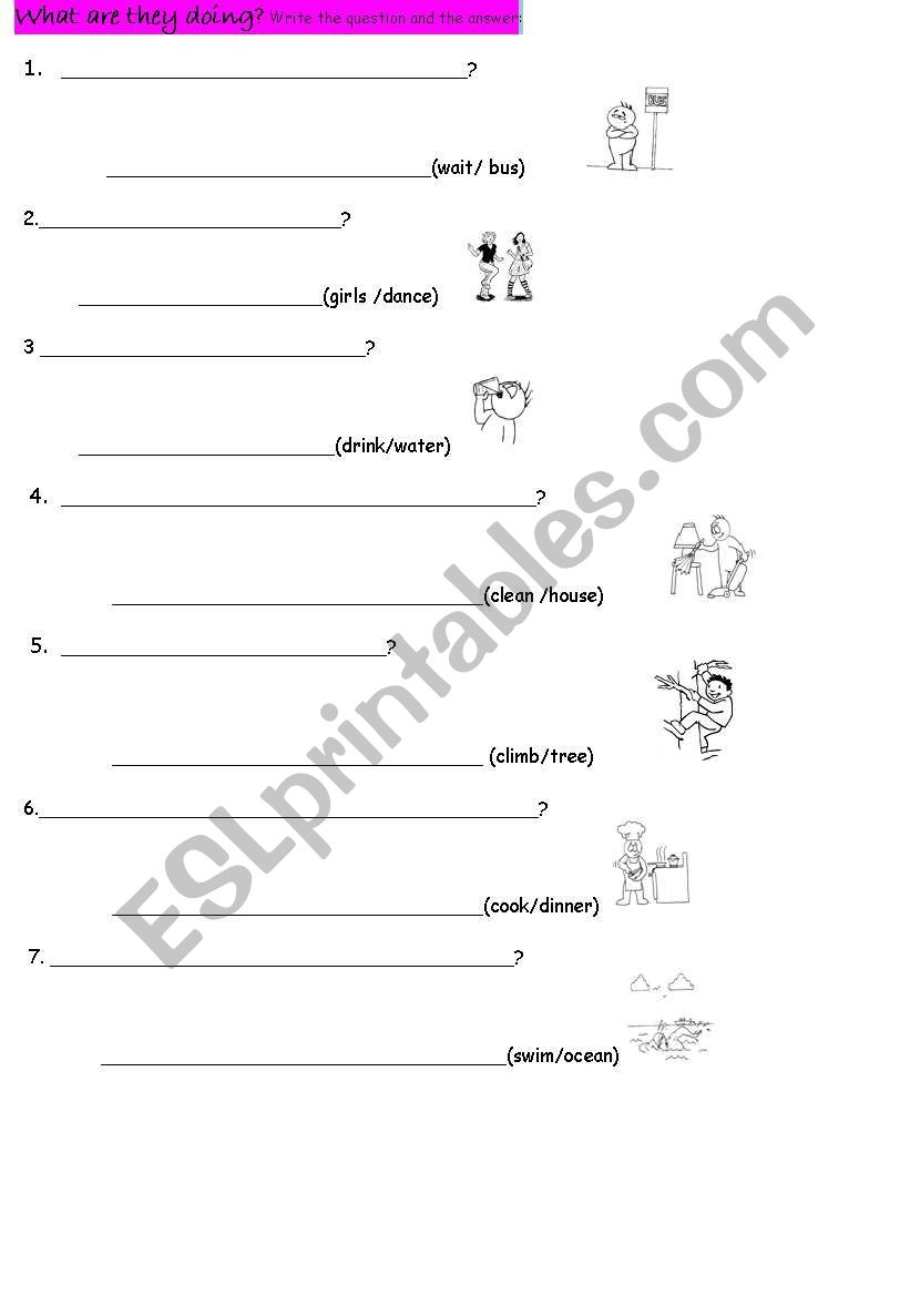 present continuous!!!!! worksheet