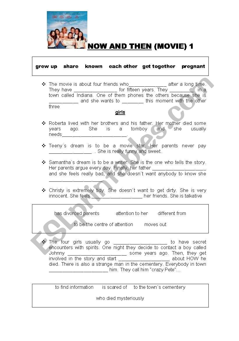 MOVIE NOW AND THEN worksheet
