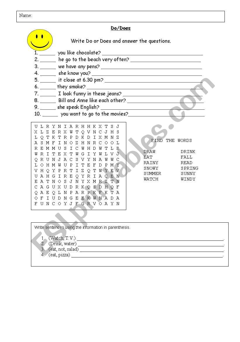 Using present form worksheet