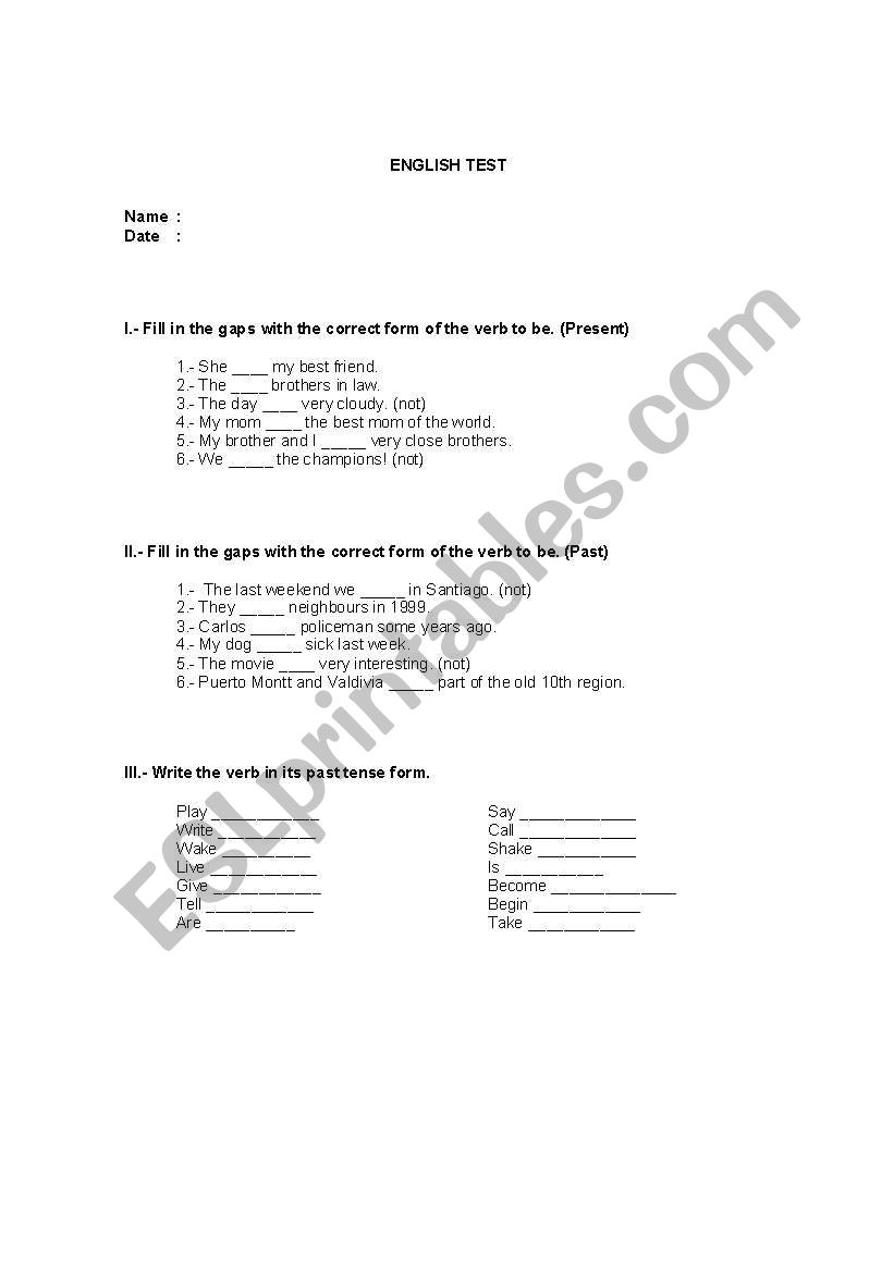DIAGNOSTIC ENGLISH TEST worksheet