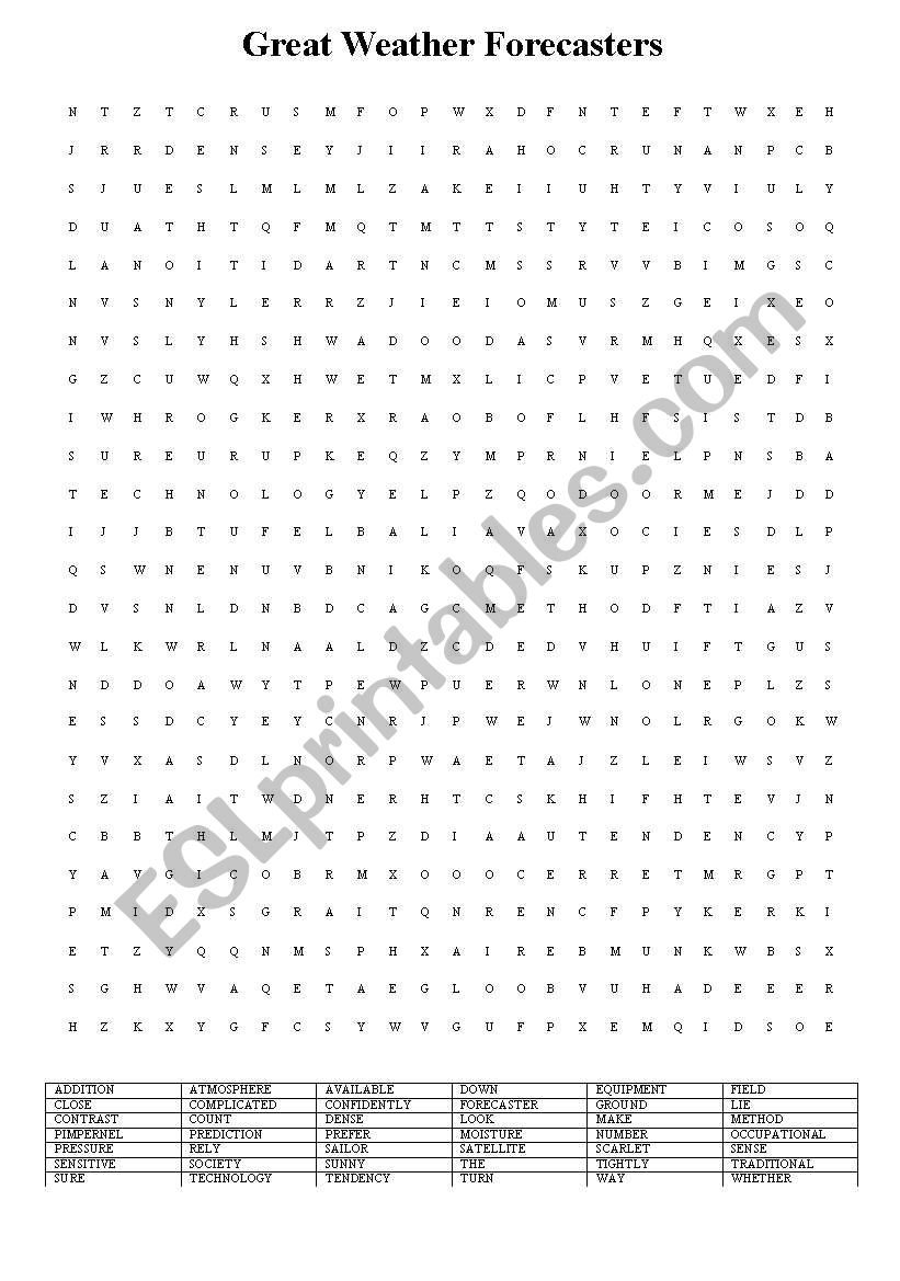 word search(weather prediction)