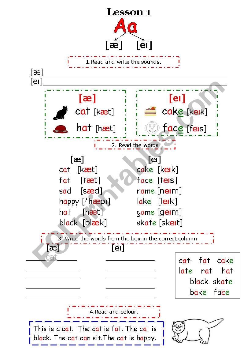 Reading exersices Part 1 (Aa and Oo letters)