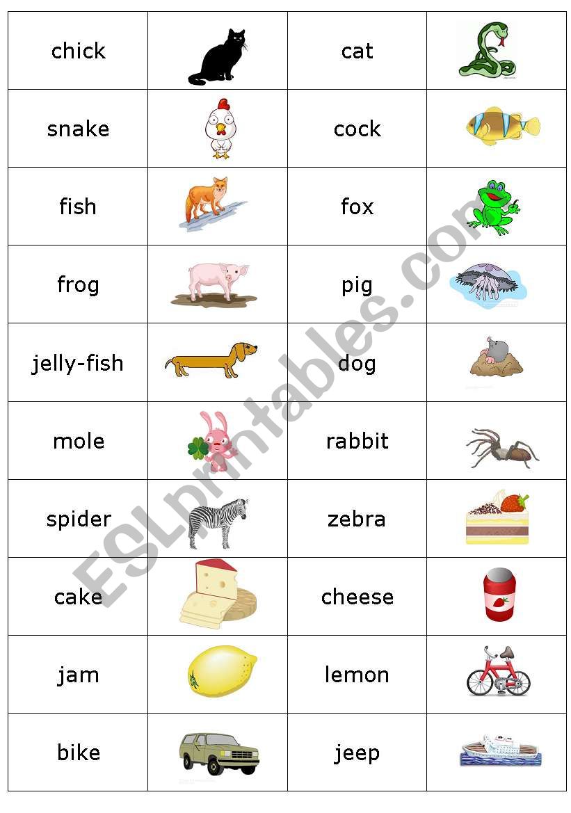 SIMPLE READING DOMINO worksheet