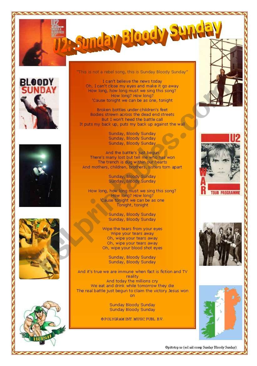 U2: Sunday Bloody Sunday Comprehension and Research Worksheet