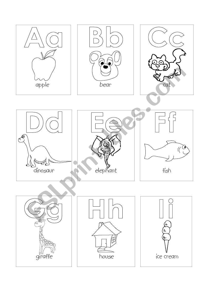 Alphabet A-I worksheet